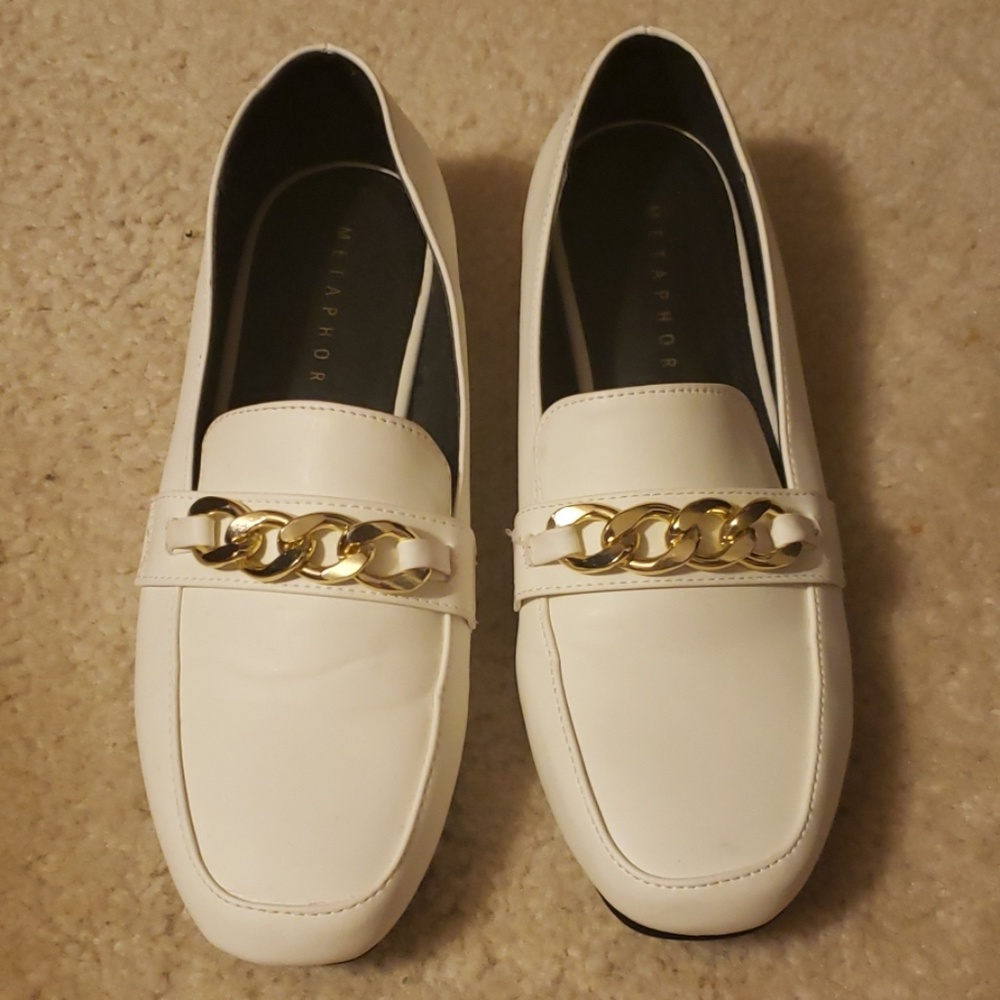 White Penny Loafers